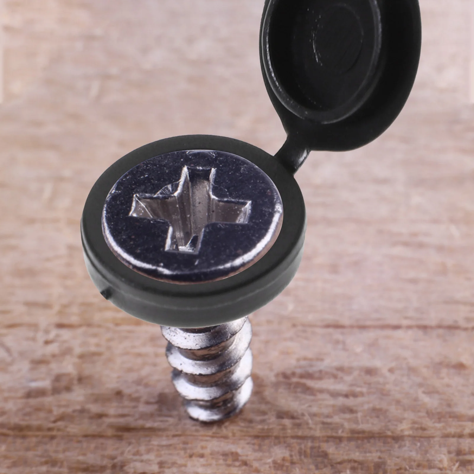 100pcs Caps Hinged Screw Cover Caps Black Plastic Decorative Screw Covers For Furniture Waterproof Uv Resistant