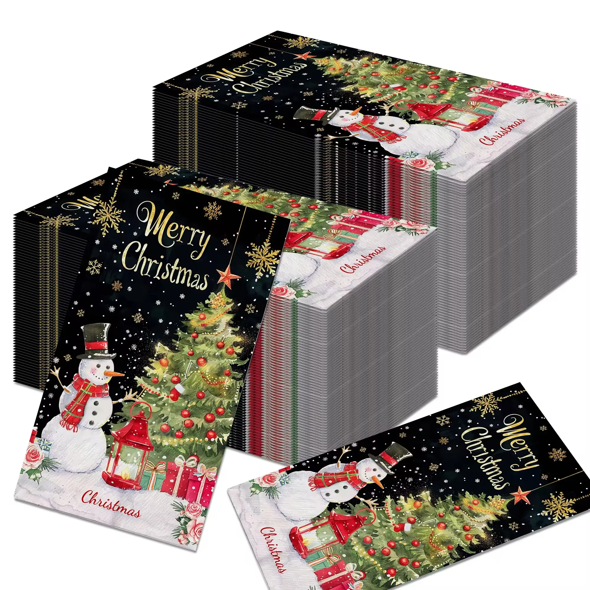 20 stücke Weihnachten Schneemann Baum Servietten Einweg Papier Abendessen Sterne Serviette Bad Handtücher Weihnachten Party liefert