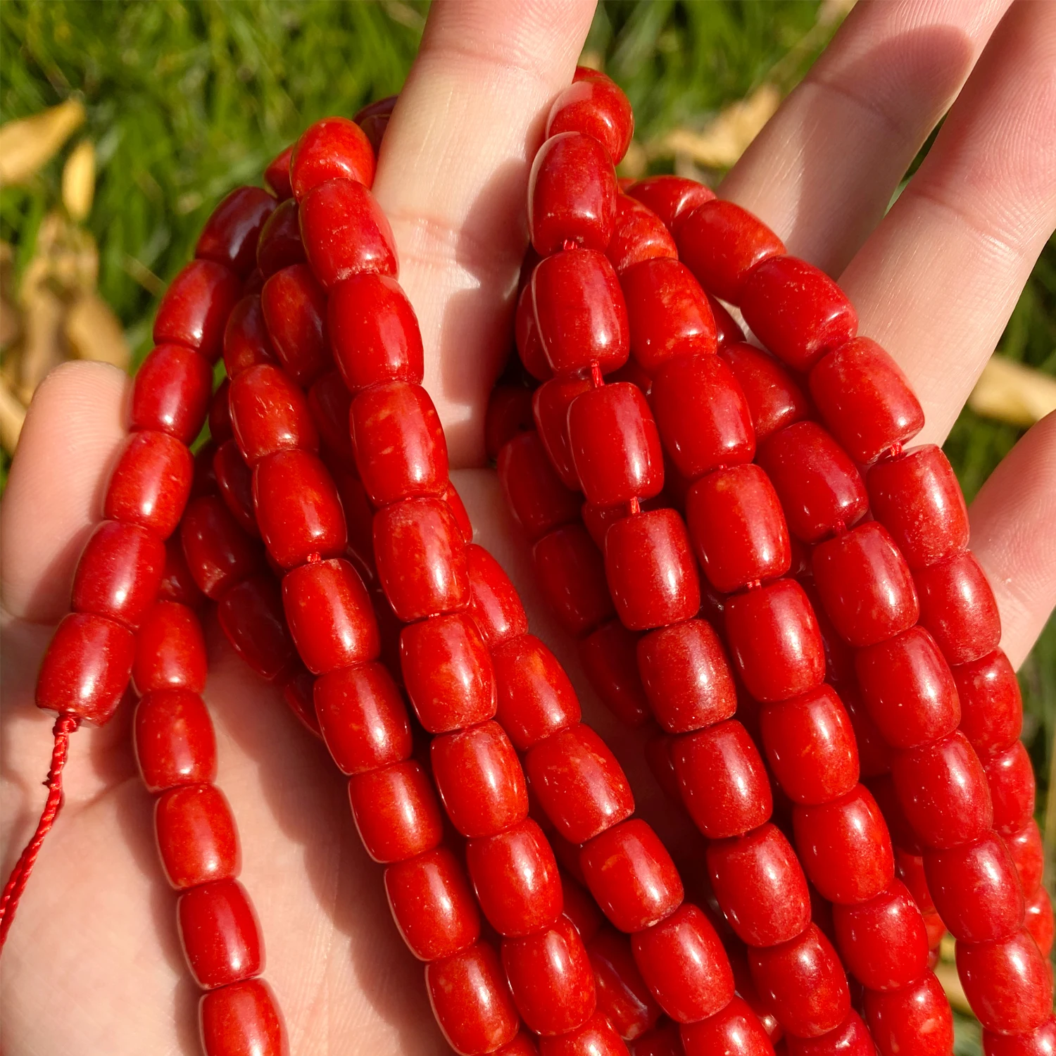 High Quality Natural Stone Red Coral Beads Loose Spacer Drum Coral Beads For DIY Bracelet Necklace Jewelry Making Wholesale 15‘’