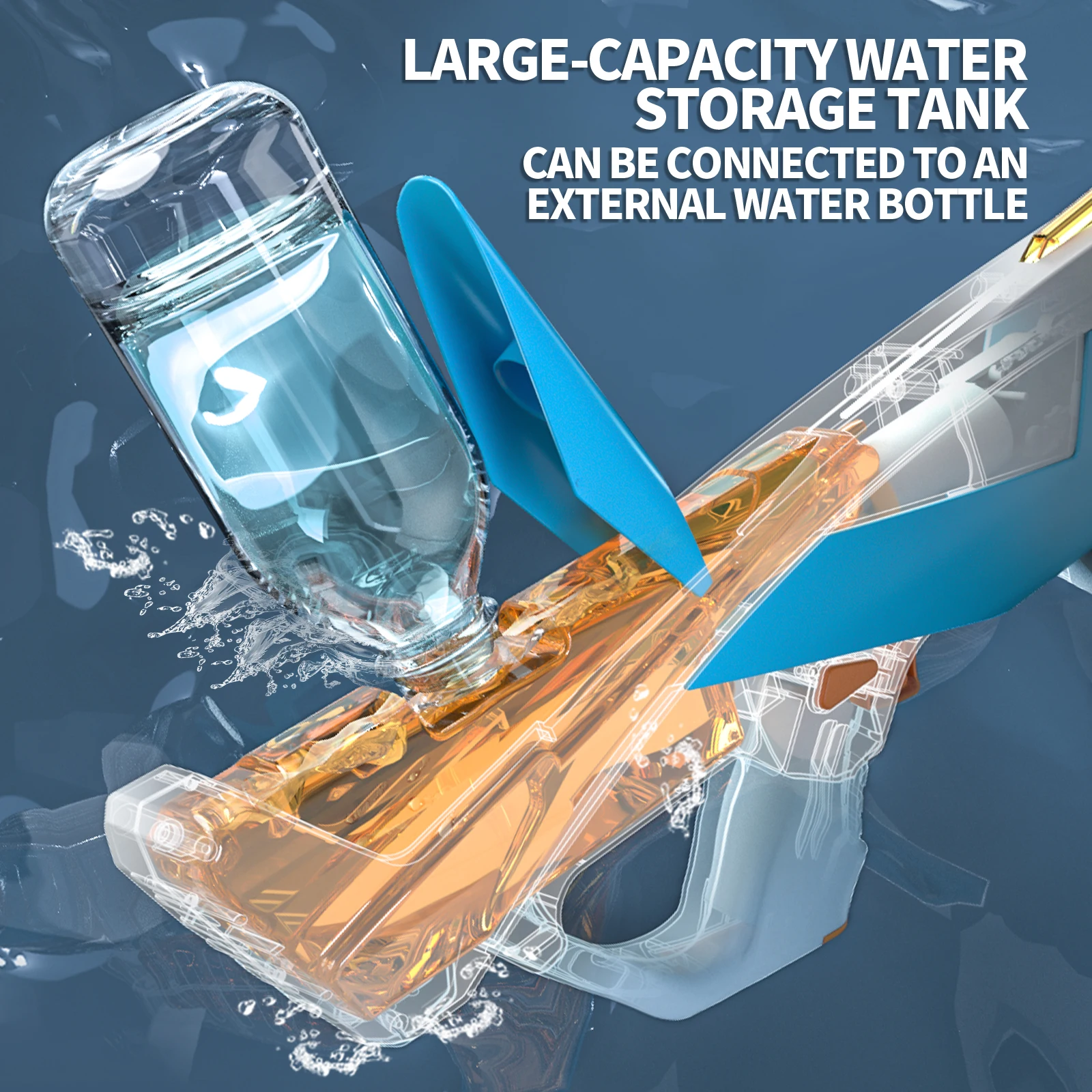 Electric Water Gun for Adults Kids Battery-Powered Squirt Toy Automatic Water Gun with Waterproof Design Toy