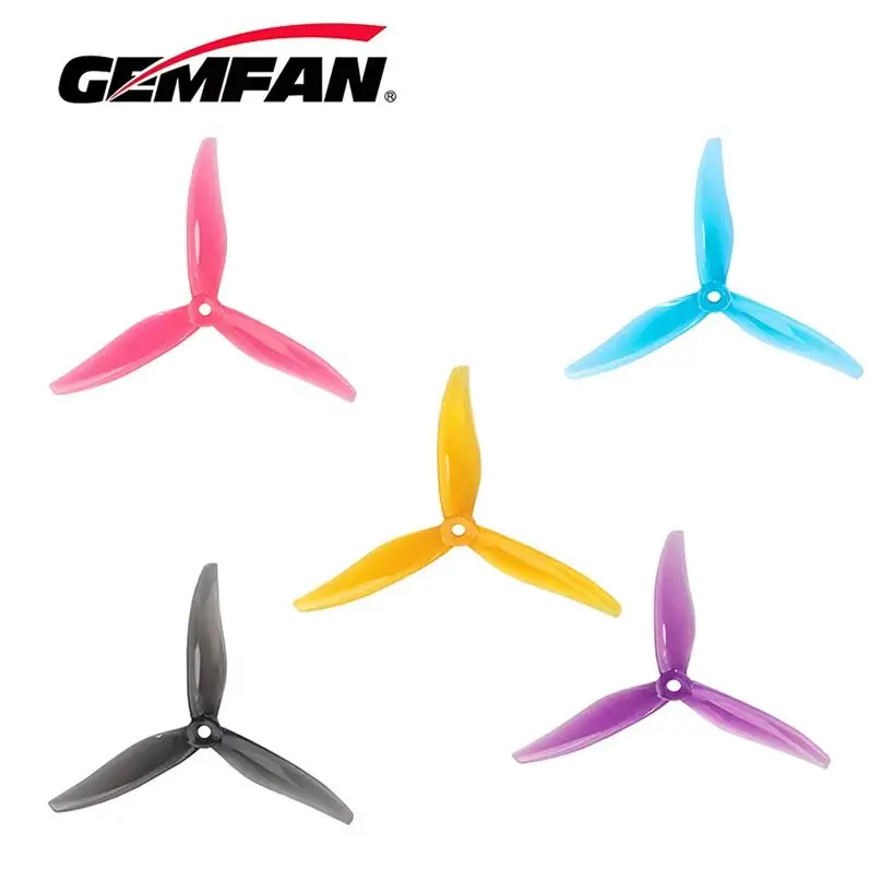 2 أزواج Gemfan 5129 5 مللي متر حفرة YUKI 3-Blades CW CCW PC المروحة ل 2306 2207 موتور FPV سباق RC الطائرة بدون طيار كوادكوبتر مولتيروتور