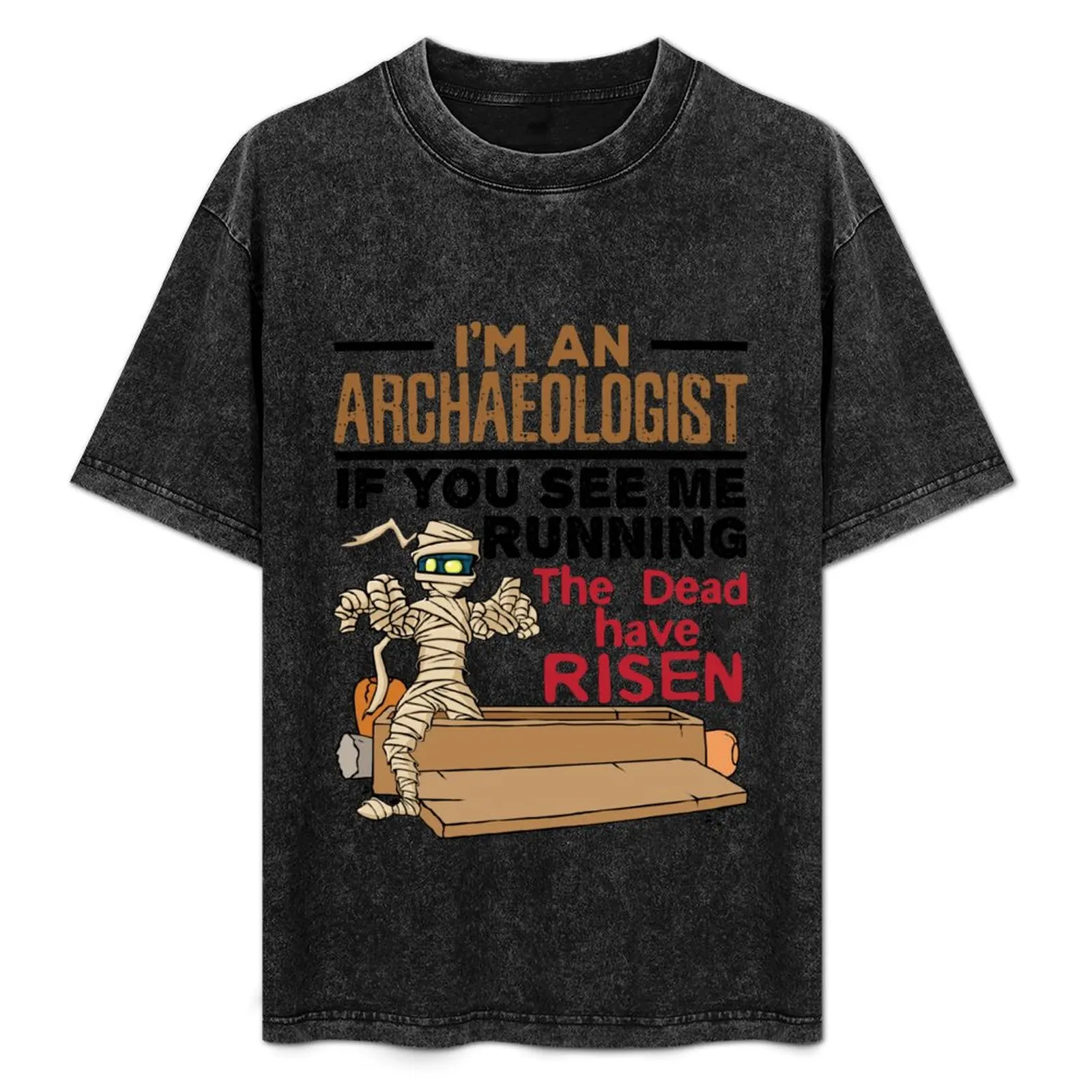 

I'm an Archaeologist If You See Me Running the Dead Have Risen T-Shirt graphics mens big and tall t shirts