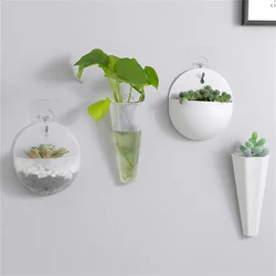 New 1Pc Nordic Wall-hanging Flower Plants Pot Levitating Plant Vase Home Decoration Wall Storage Organizer Pots Home Accessories