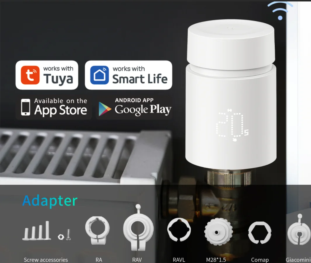 Tuya Zigbee 3.0 Thermostatic Valve Radiator Tuya Zigbee Thermostatic Head Radiator Valve Temperature ControlleAlexa Google Home