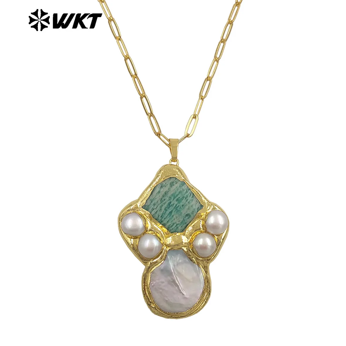 

WT-JN345 5 шт. креативное милое ожерелье с каменным жемчугом, подходящее 18-дюймовое ожерелье с настоящим позолотой 18 карат для девочек, подарки на годовщину