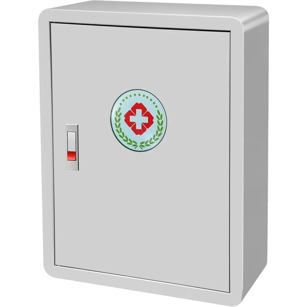

Wall-Mounted Medicine Cabinet, Large Latching First Aid Cabinet for Safe Storage of Medications, First Aid Kit for Home, Bathroo