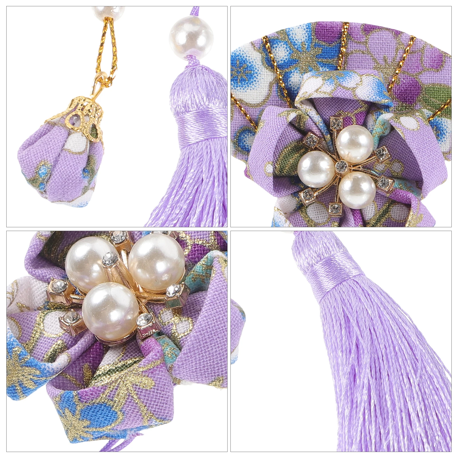 

Fan Headdress Hair Card Tassel Clips Shaped Girls Accessories Ornament Japanese Style Barrette