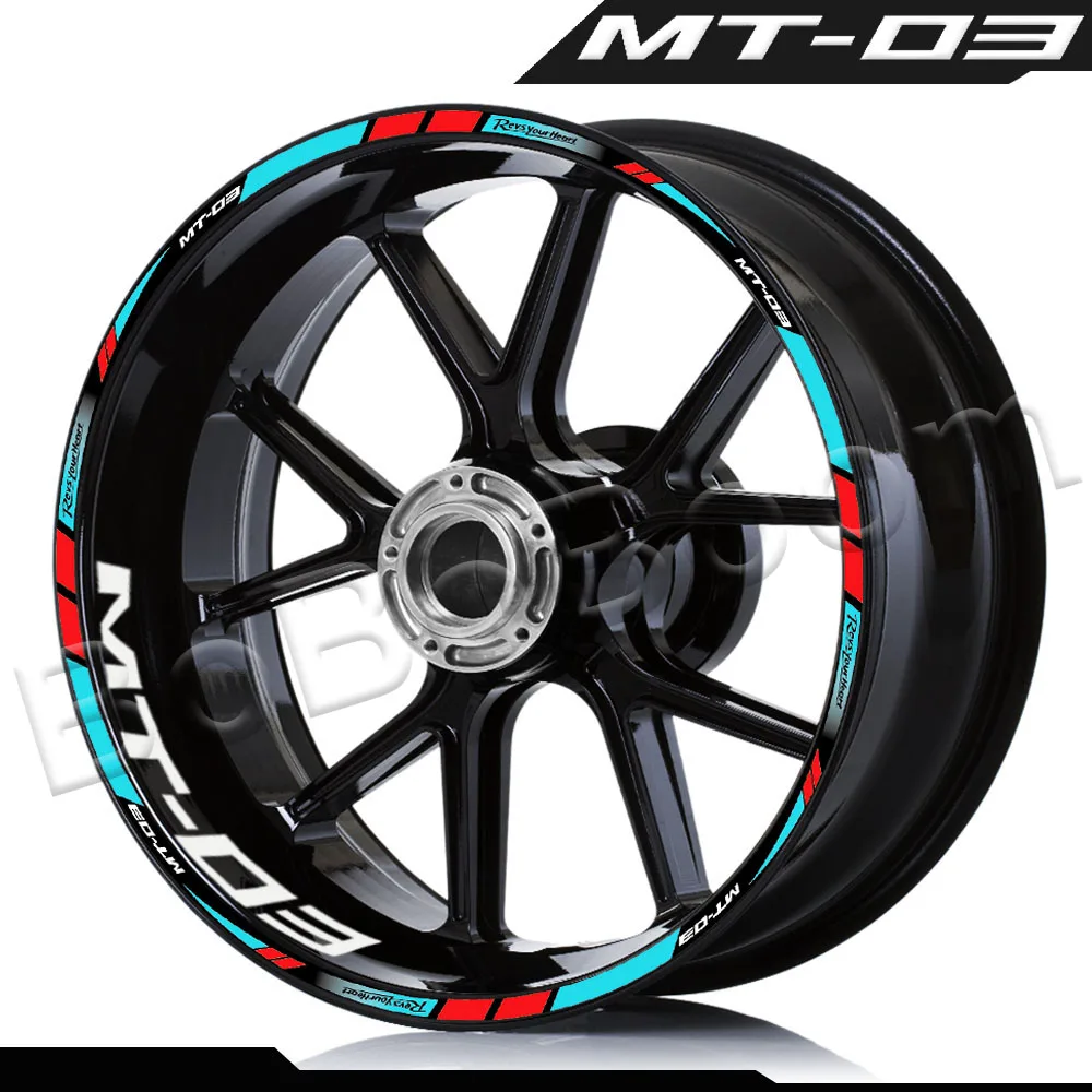 

For MT-03 MT 03 mt03 Motorcycle Wheel Sticker Reflective Rim Stripe Decal Accessories Waterproof