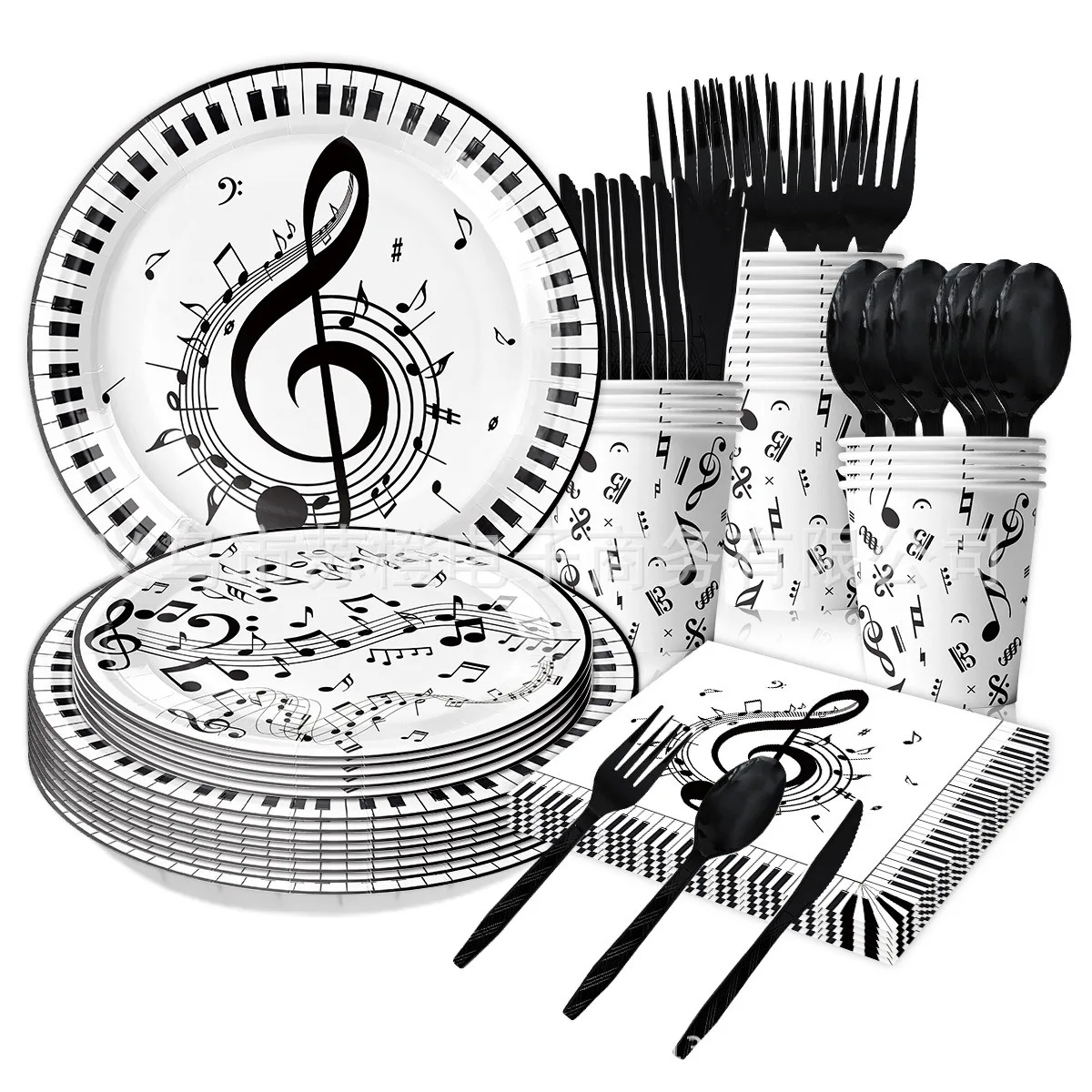 10pcs Music Party Disposable Tableware Musical Note Piano Keys Paper Plate Napkins Happy Music Theme Birthday Party Decor