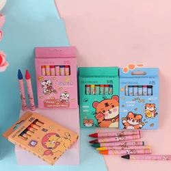 Desenhos animados Animal Crayons para crianças, Conjunto de lápis colorido, Pintura a óleo Pastel, Arte Desenho Suprimentos, Papelaria Kawaii, Bonito, 8 cores