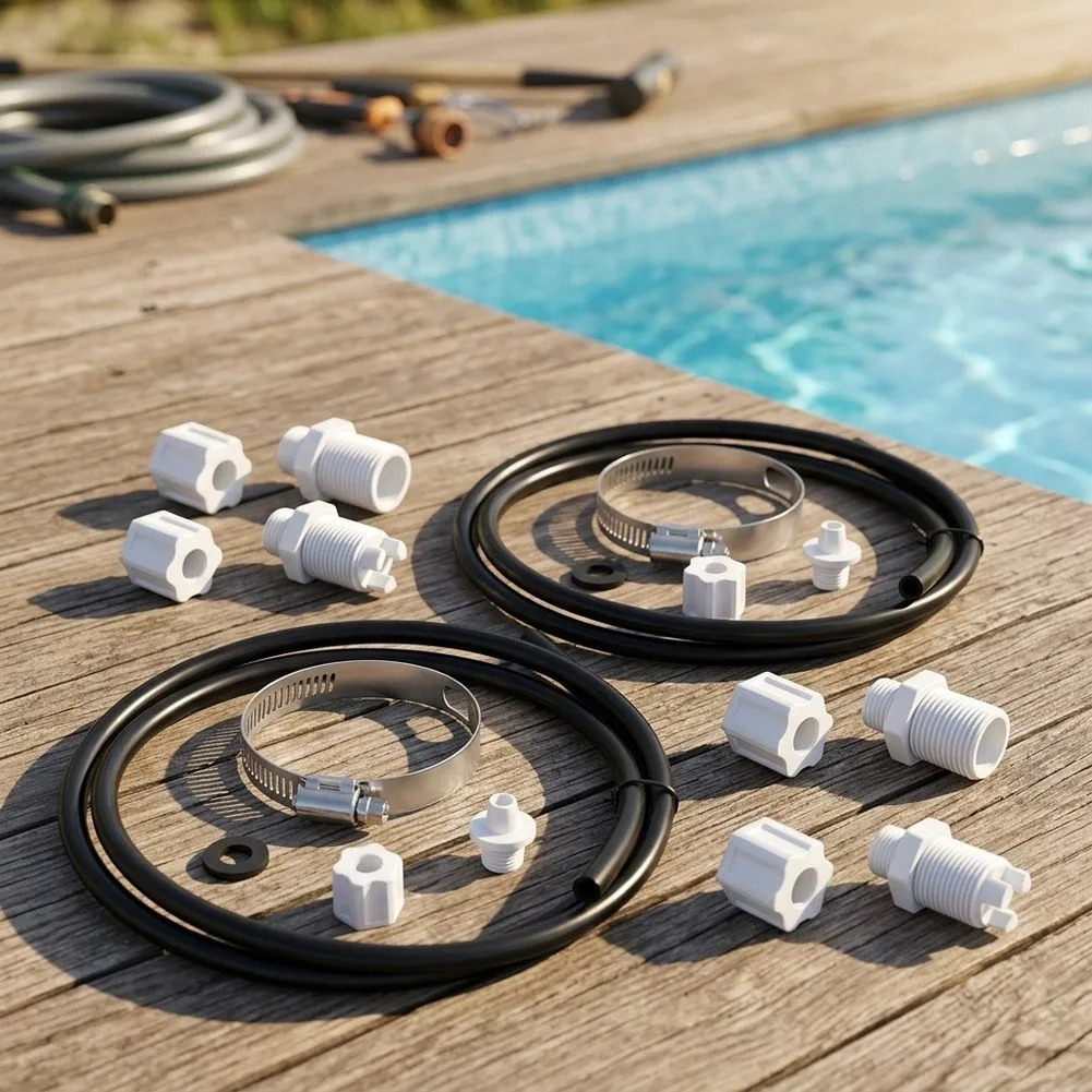Chlorinator Feeder Parts Kit for CL200 and CL220 Pool Systems 2 Saddle Clamps 2 Nuts 2 Washers 4 Feet Hose Assembly