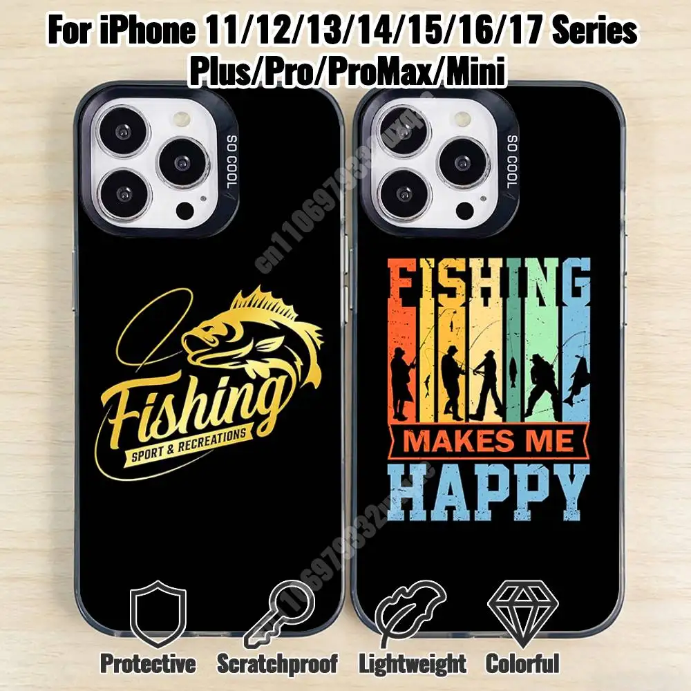 

Fisherman Angling Sport Phone Case for iPhone 17 16 15 Pro Plus 14 13 Max Mini 12 11 X XS Air TPU Bumper