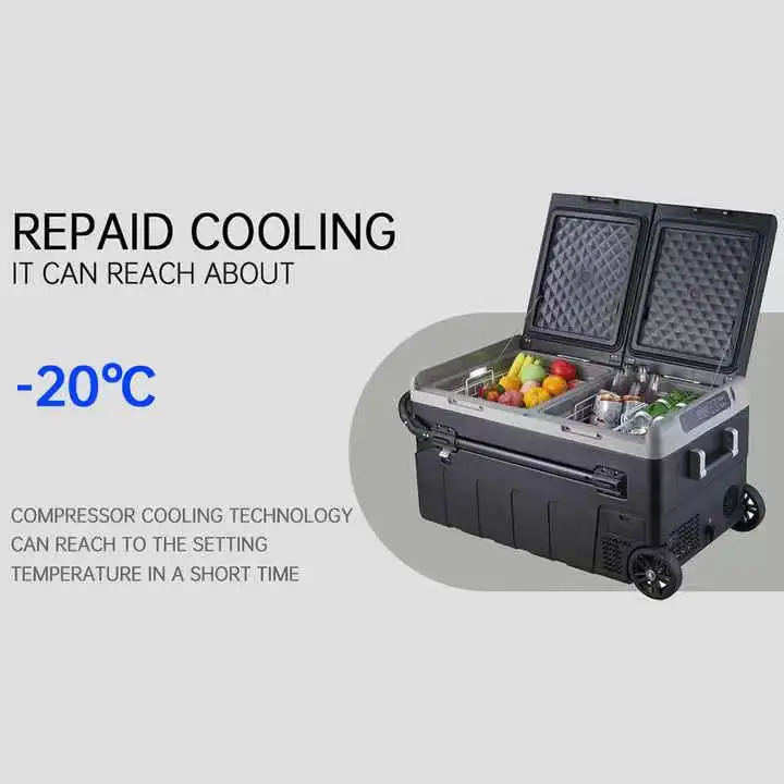 75L 12V Portable Car Freezer Mini Fridge Ice Cooler Box Outdoor and Home Use With AC Adapter