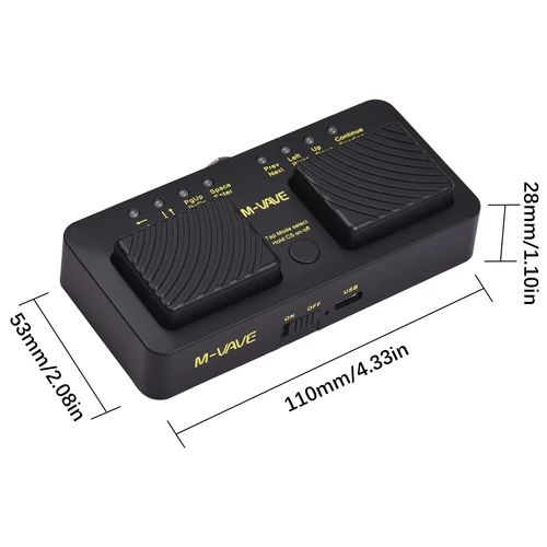 Imagen 2 del producto M-VAVE Cube Turner Pro Pedal volteador de página inalámbrico Bluetooth, 7 modos USB recargable, volteador de partituras para músicos