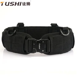 TUSHI New Alloy Fishing belt Tactical Belt for Men Work Outdoor Hiking Heavy Duty Quick Release Nylon Web Rigger Military Belt