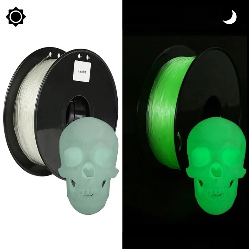 

Светящаяся нить Гибкая ТПУ 1,75 мм 1 кг 500 г 200 г Светящаяся в темноте нить Полупрозрачный ТПУ Синий Зеленый Материал для 3D-печати