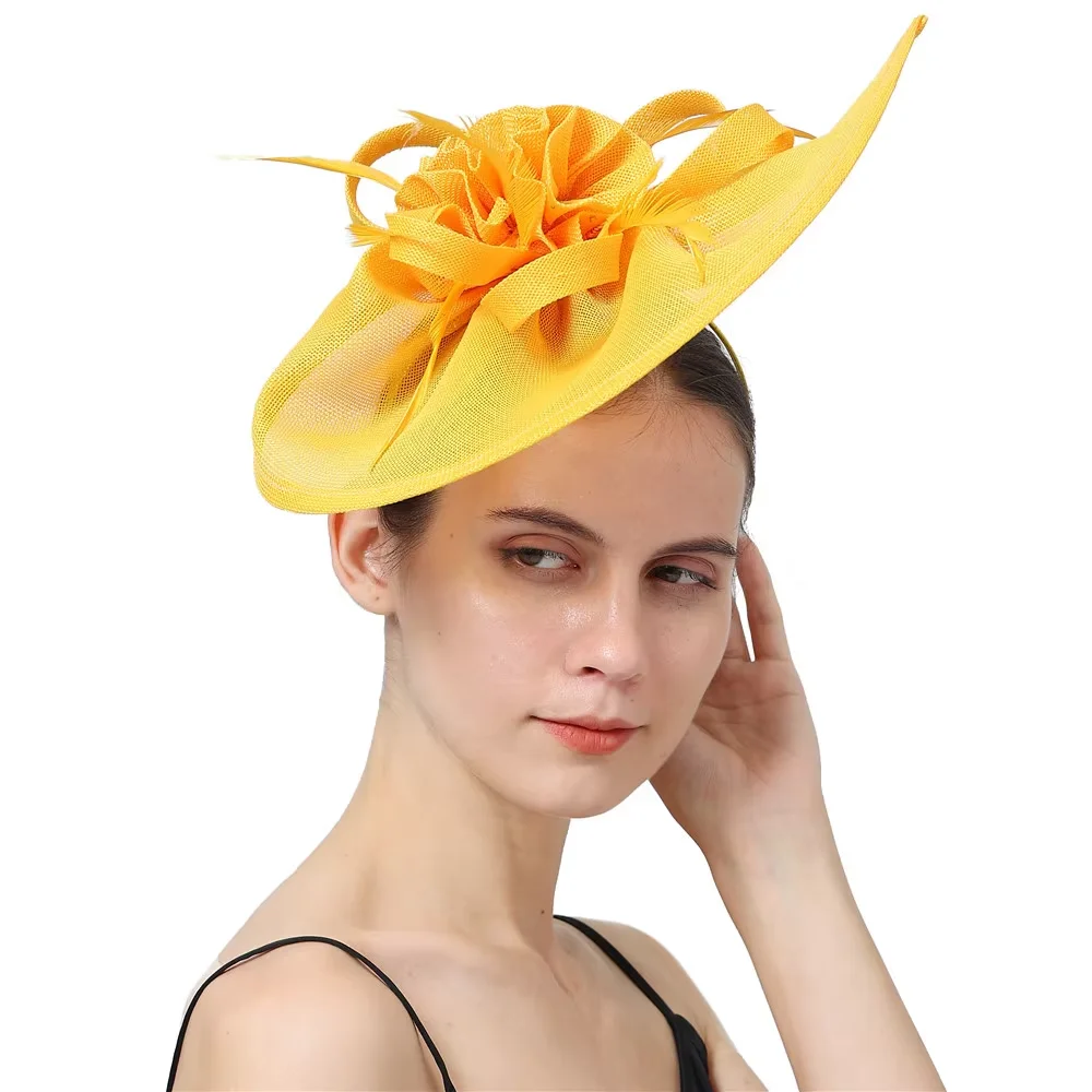 

Красный чайник, каплевидный головной убор Sinamay, шляпа с перьями, шляпа дерби в Кентукки, шляпа-таблетка, повязка на голову для коктейля