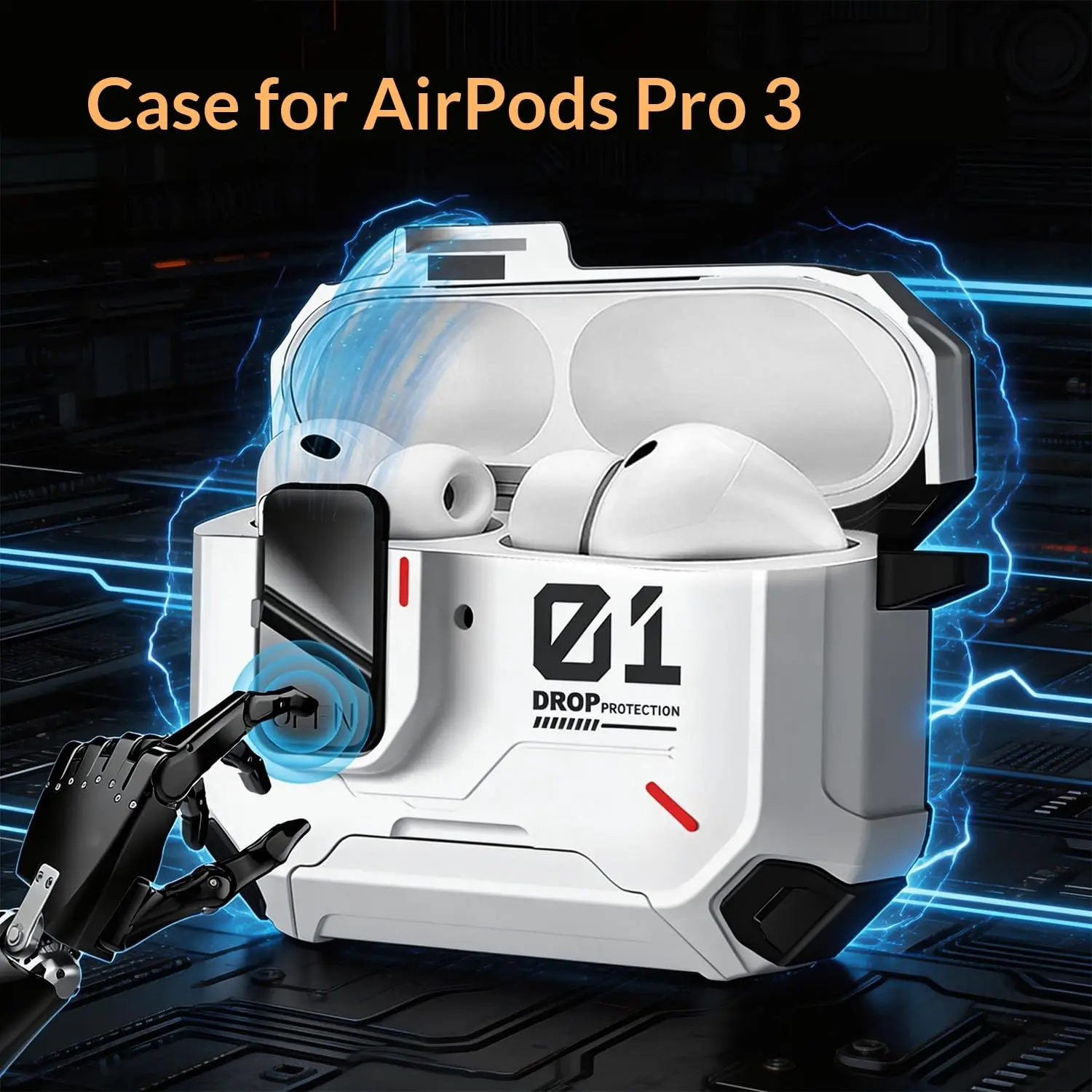 Earphone Case for AirPods Pro 3/Pro 2/Pro/4 with Keychain Phone Stand Design Compatible with MagSafe Cover for AirPods 4/Pro 3