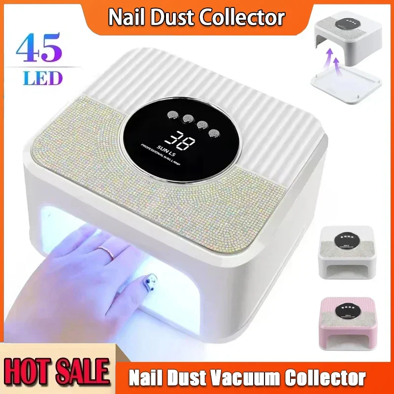 45LED عالية الطاقة الأشعة فوق البنفسجية مسمار مصباح مع شاشة LCD الذكية مسمار مجفف هلام علاج تجفيف ضوء قاعدة قابلة للإزالة باديكير أداة للاستخدام المنزلي #2