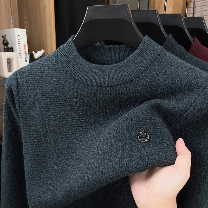 Pull demi-Cardigan pour hommes, nouvelle couche de Base en tricot décontractée, vêtements thermiques à la mode, automne/hiver 2025