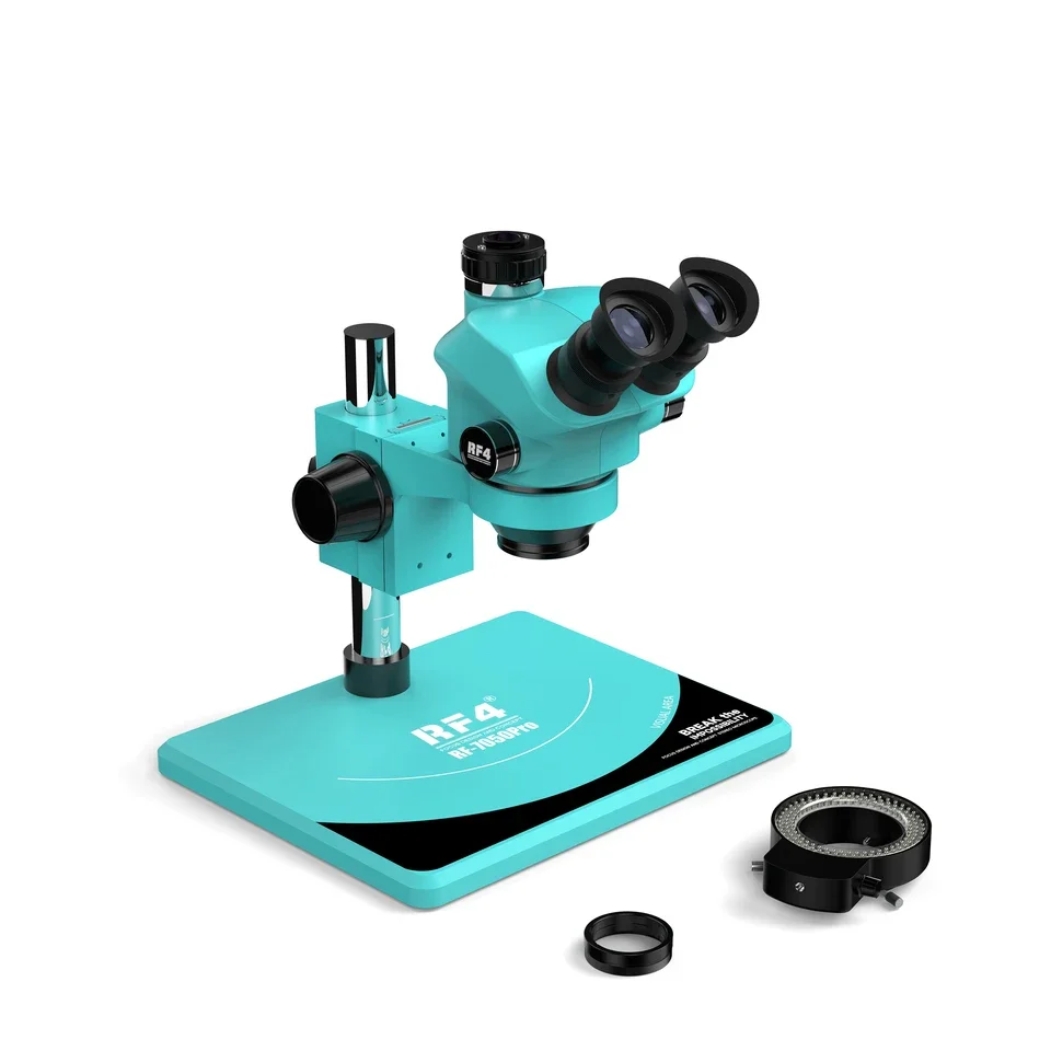 

RF4 Upgrade Triocular Microscope 7-50X Zoom Telescopes With 6-Gear Accurate Lock Newer Version RF-7050PRO Microscope Accessories