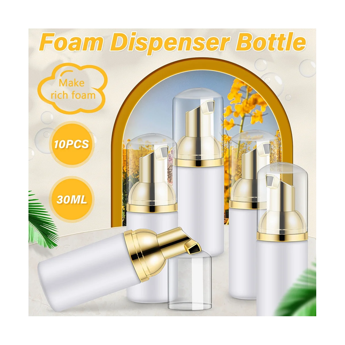 20 قطعة 30 مللي زجاجة رغوة بلاستيكية موزع سائل موس الصابون ، رغوة الشامبو غسول تعبئة زجاجات الرغوة-ABPX