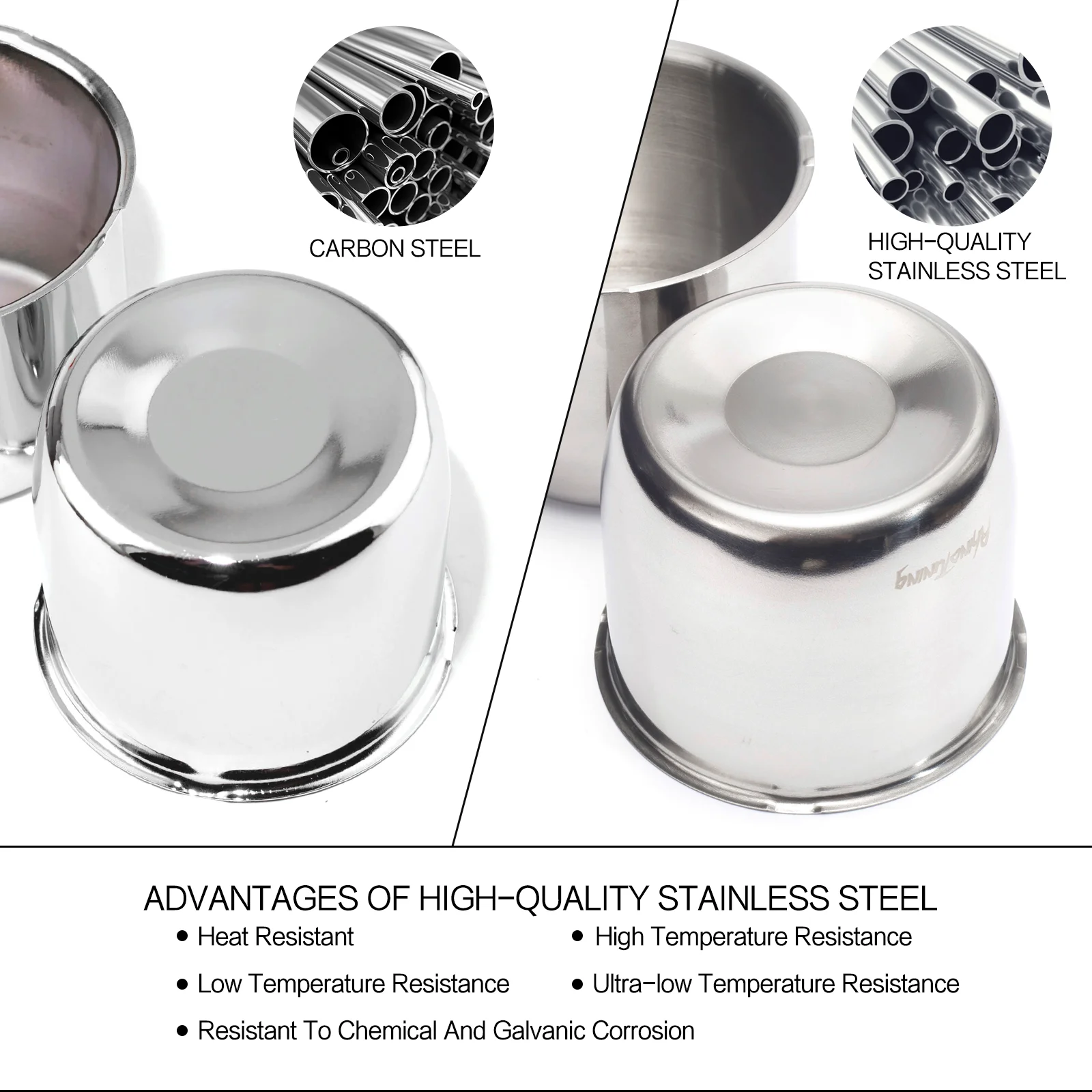 1pc/2/4pcs 108mm 4.25in Stainless Steel Push Through Center Cap For Rims Hubcap Trailer/Truck Hub Bore 3.66in Tall Dust Hubcap