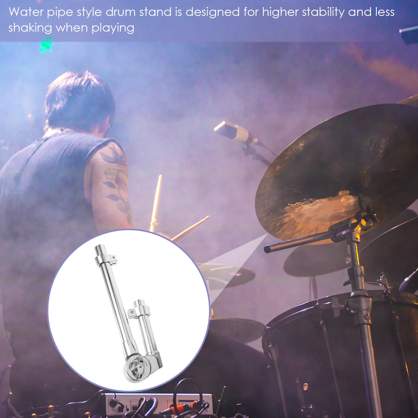

Water Pipe Style Tom Drum Mount Adjustable Stand For Percussion Instrument Drum Hardware Bracket Sturdy Rack Replacement