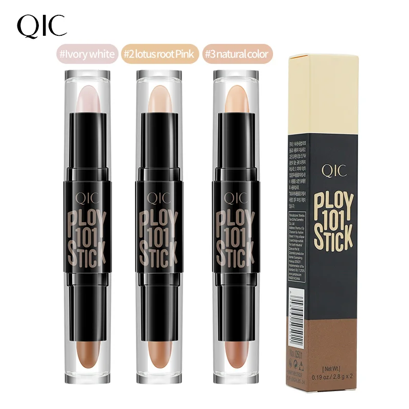 Highlight Contouring Pen Double-ended Highlighter Stick Concealer Contour Stick V Face Three-dimensional Mineral Smooth Silky Br