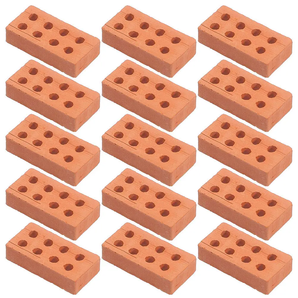 200Pcs Miniature Simulation Bricks Pottery Clay for DIY Dollhouse Micro Landscape Building Accessories Bricks for Garden
