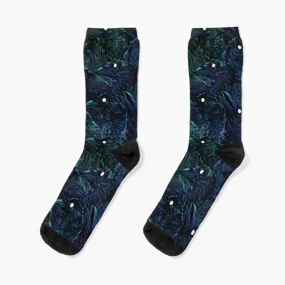 Raven pattern Socks heated Rugby cool Socks Man Women's