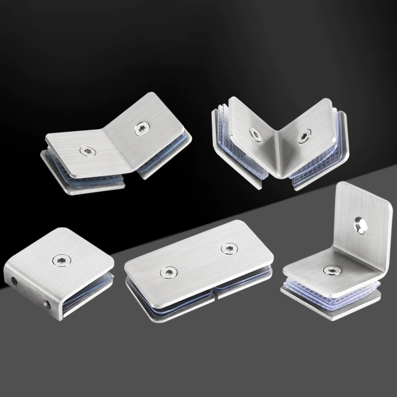 SS304 Bathroom Glass Connection Clip Fixed Angle Shower Room Partition Accessories Code Fixed Partition Clip for Bathroom