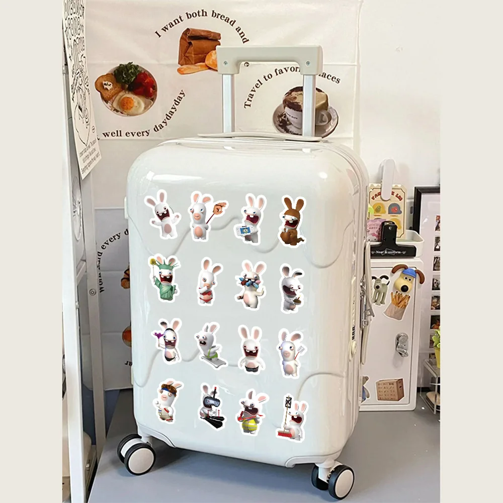 10/50/104PCS Rabbids Invasion Cartoon Stickers Animation Decals Diary Scrapbook Luggage Laptop Guitar Phone Bike Skateboard Toy