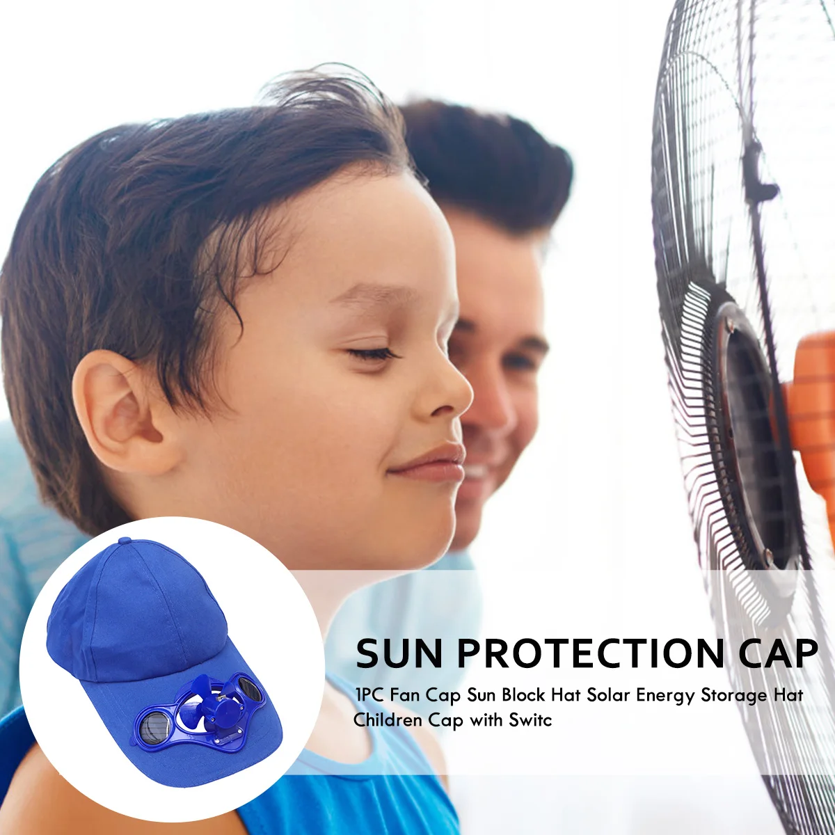 

Solar Rechargeable Hat Kids Sunblock Cooling Children Storage Electric Energy Storage Hat Fan