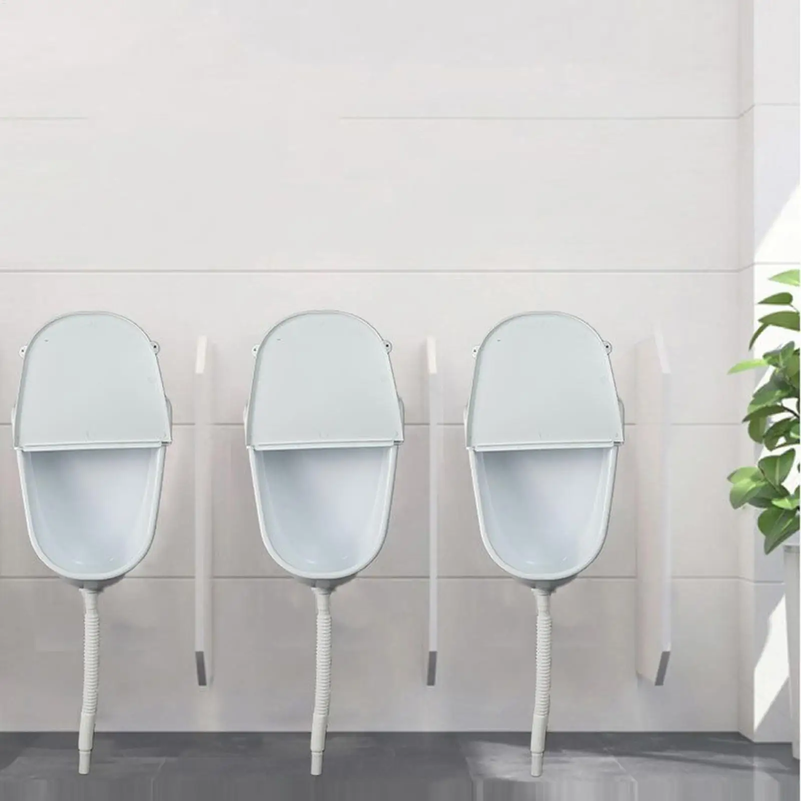 Wall Urinal For Men Garage Wall Mounted Washout Urinal Spill Proof Flushing Urine Diverter With Hose Bathroom Toilet For Home