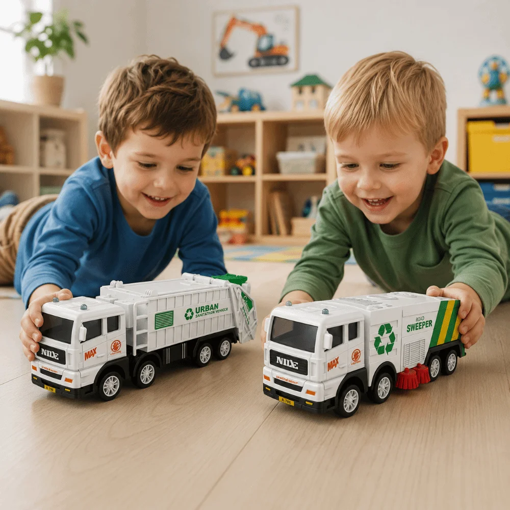 Interactive Plastic Garbage Truck Inertia Powered Simulation Inertia Car Model Car Cleaning Sprinkler Truck Boys Gifts