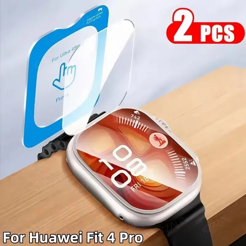 2Pieces Premium Tempered Glass for Huawei Watch Fit 4 Pro Easy to Install Anti Scratch Screen Protector for Huawei Watch Fit4Pro