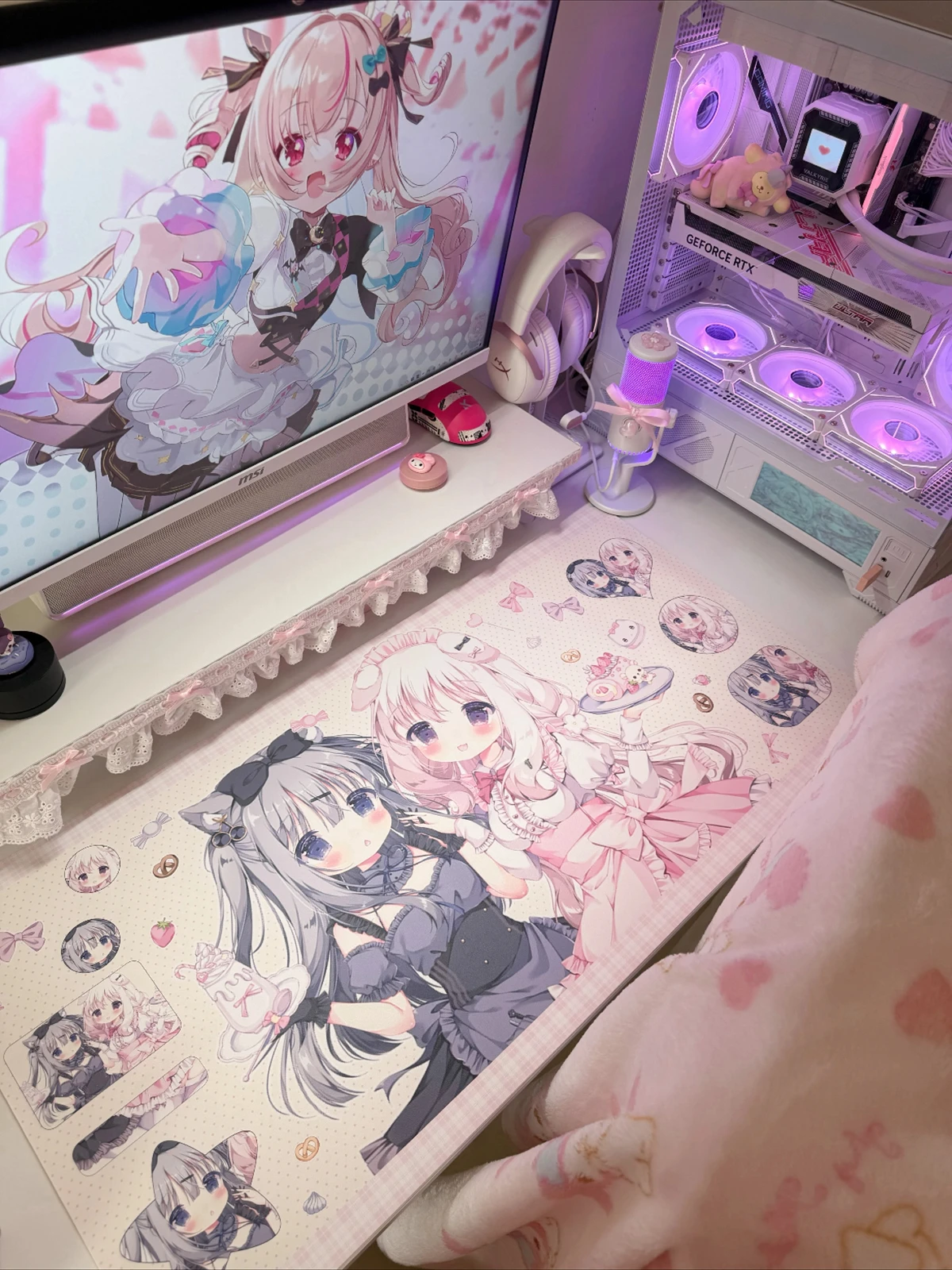 

Leather Mouse Pad Cartoon Gaming Computer Table Mat Waterproof Non-slip Mouse Pad Kawaii Girl Room Tablemat Placemat Coaster