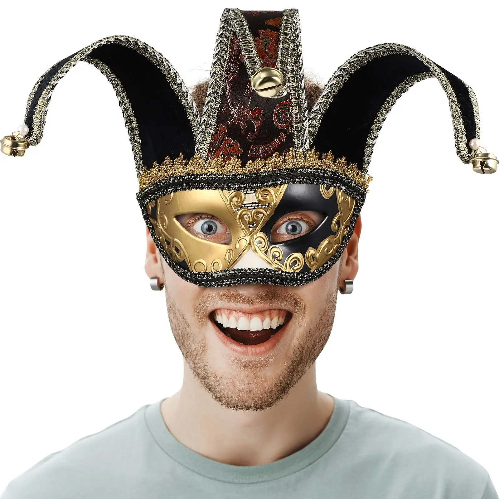 

Venetian Style Mask Masquerade Party Mask Halloween Carnival Mask Fancy Dress Ball Dress Up Mask Men Half Face Mask Jester Mask