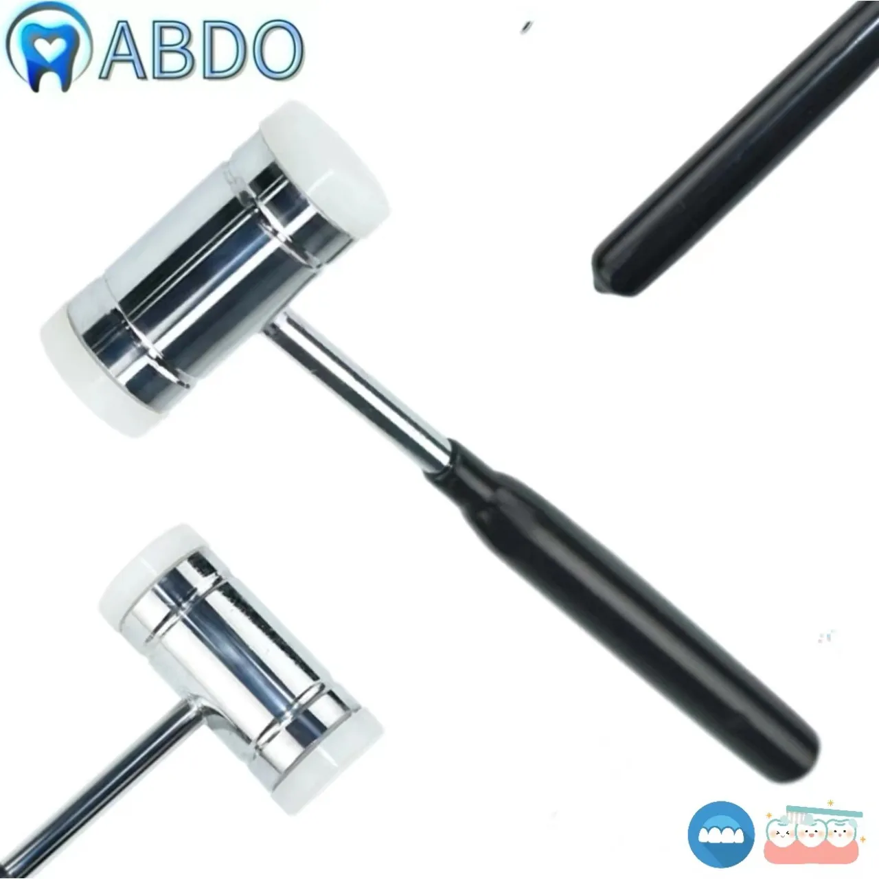 1Pcs Double-Headed Nylon Dental Teeth Bone Surgical Extraction Tool Bone Mallet Hammer Multi Purpose Dental Implant Weight 154G