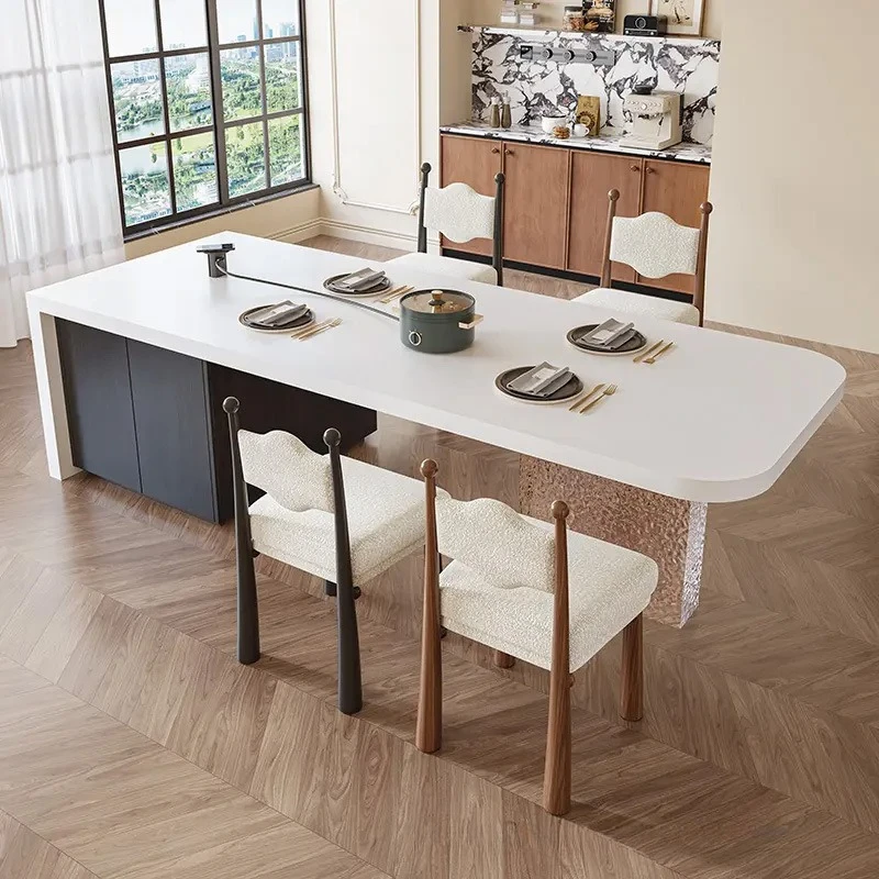 Wooden Fashion Dining Tables Coffee Shop Kitchen Restaurant Customizable Dining Tables Villa Home Furniture Mesa Comedor Lsdt