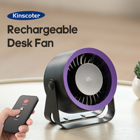 KINSCOTER Newest 4000mAh Rechargeable Portable Desk Fan 100 Speed Angle Adjustable Wall Mount Air Cooling Fan w/ Remote Control