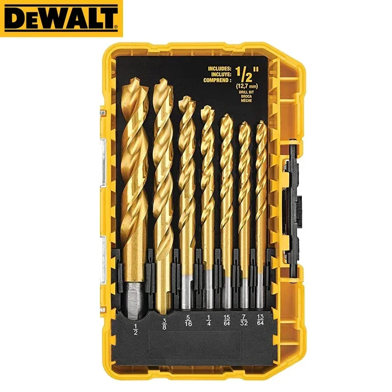 DEWALT Titanium Nitride Coated Drill Bit Set Pilot Point 21-Piece Twist Drill Bits Sets Dewalt Power Tool Accessories DW1361