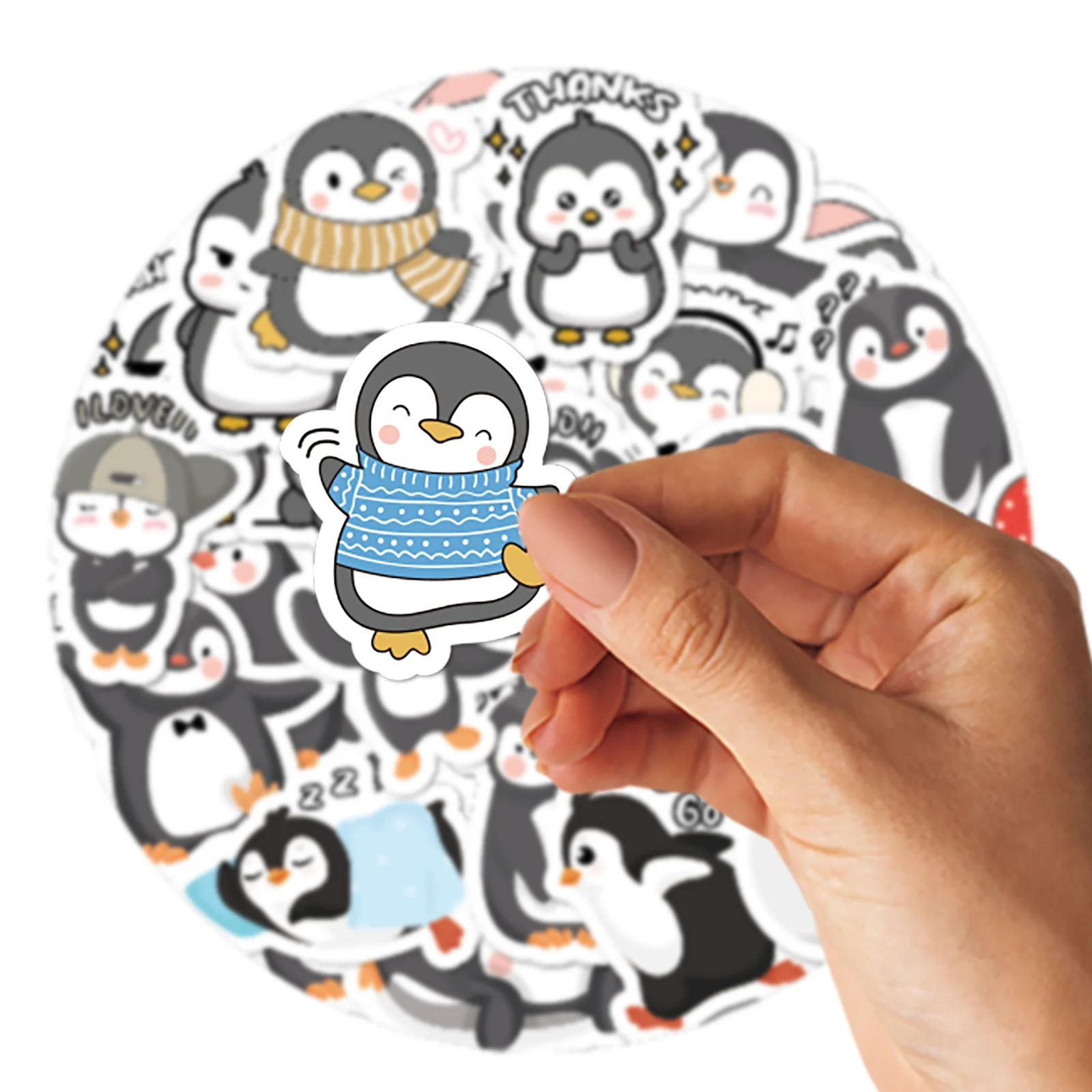 46pcs Cute Penguin Cartoon Graffiti Stickers Decorated Notebook Water Cup Suitcase Guitar Classic Toy Waterproof PVC Decals