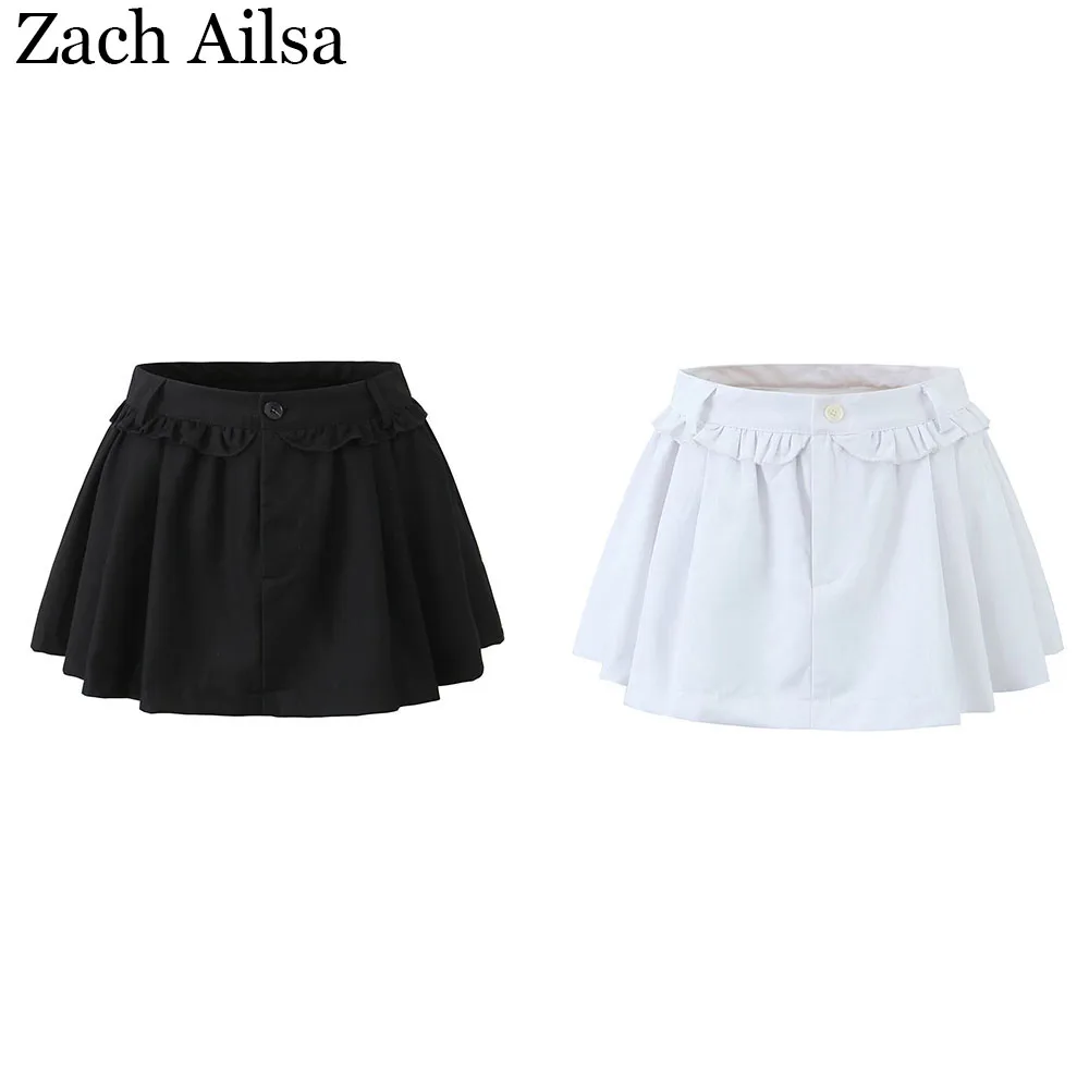 

Summer new women's clothing American spicy girl short design with lace high waist and crotch covering slimming and fluffy skirt