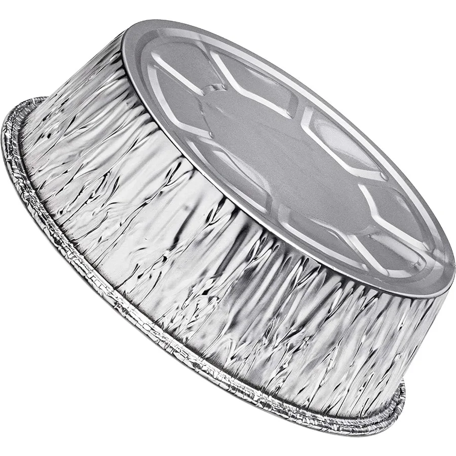 مقلاة كعكة مستديرة من الألومنيوم متينة وعميقة للغاية مقاس 8 بوصة للاستعمال مرة واحدة للخبز والتجميد والتخزين مثالية لبطانة الفرن الهولندية