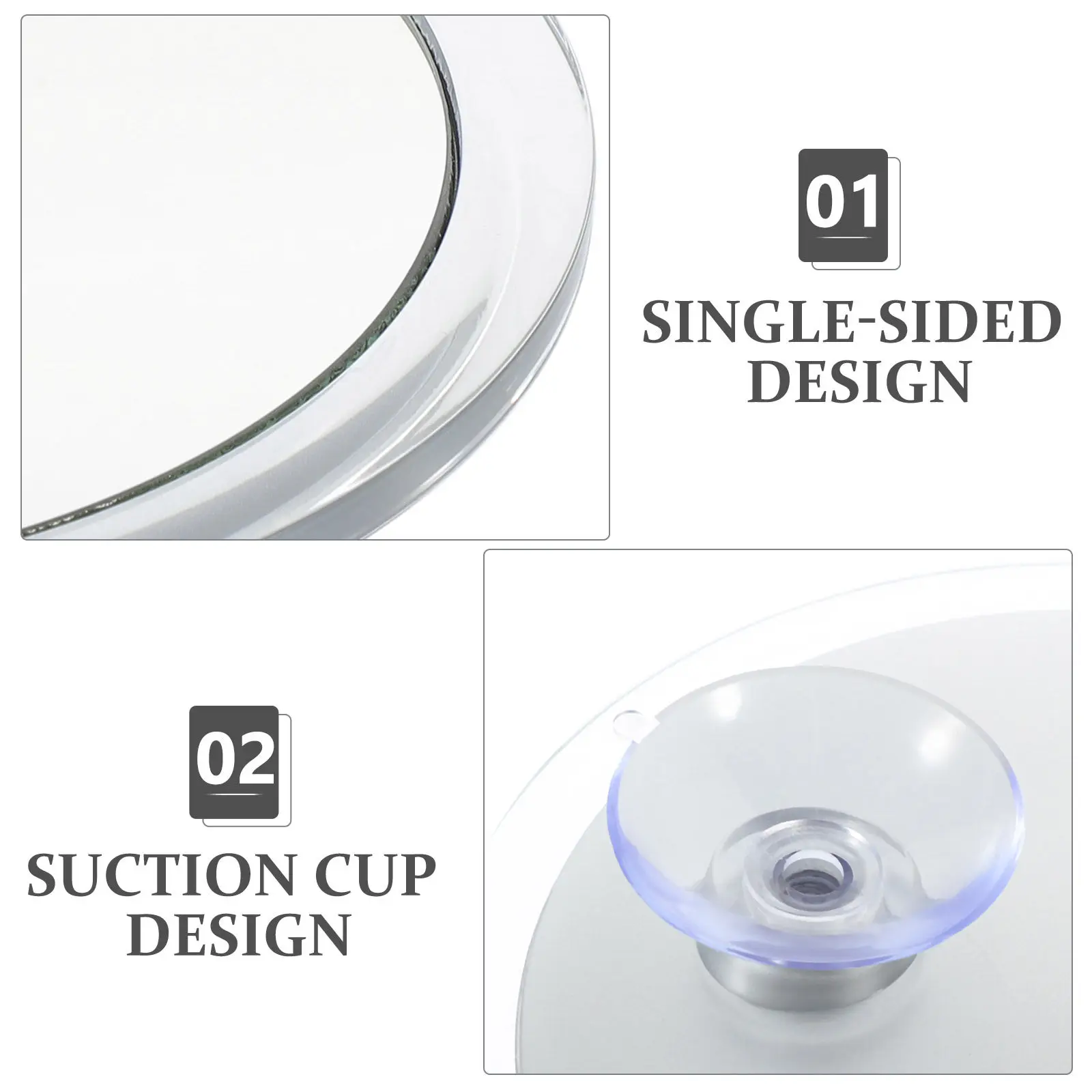 

Одностороннее увеличительное зеркало для макияжа с присоской, портативное, компактное, для ванной или путешествий, высококачественное, вогнутое.