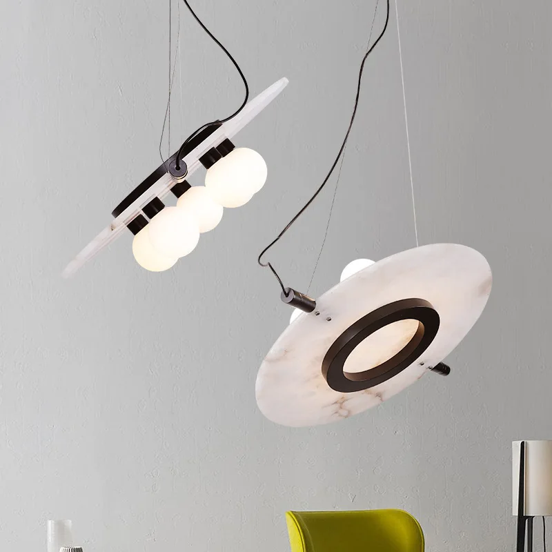 luminaria pendente com marmore design moderno lustre de teto lampada suspensa para casa decoracao de sala de estar e jantar 01