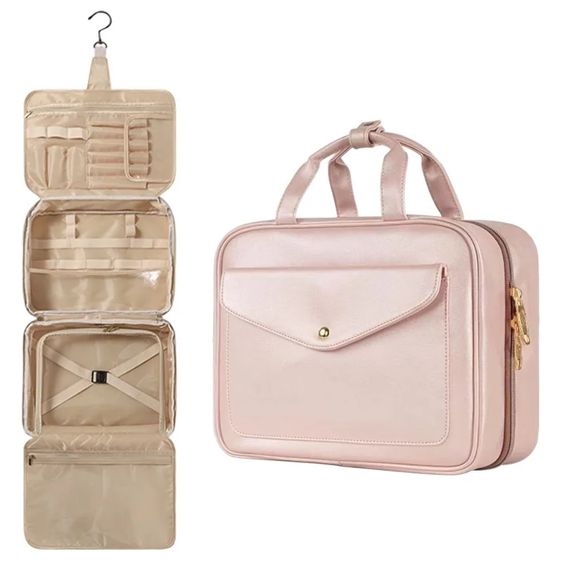 hook-travel-wash-storage-bag-premium-sense-waterproof-large-capacity-cosmetic-bag-partition-layered