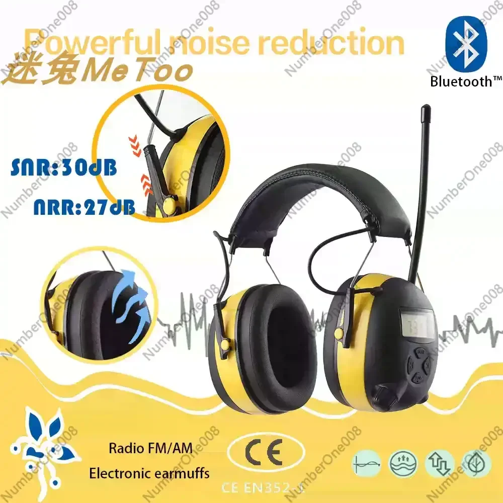 

Electronic Bluetooth 5.0 Headphone Earmuffs FM/AM Radio Hearing Protection Headset Safety Rechargeable Ear Protector